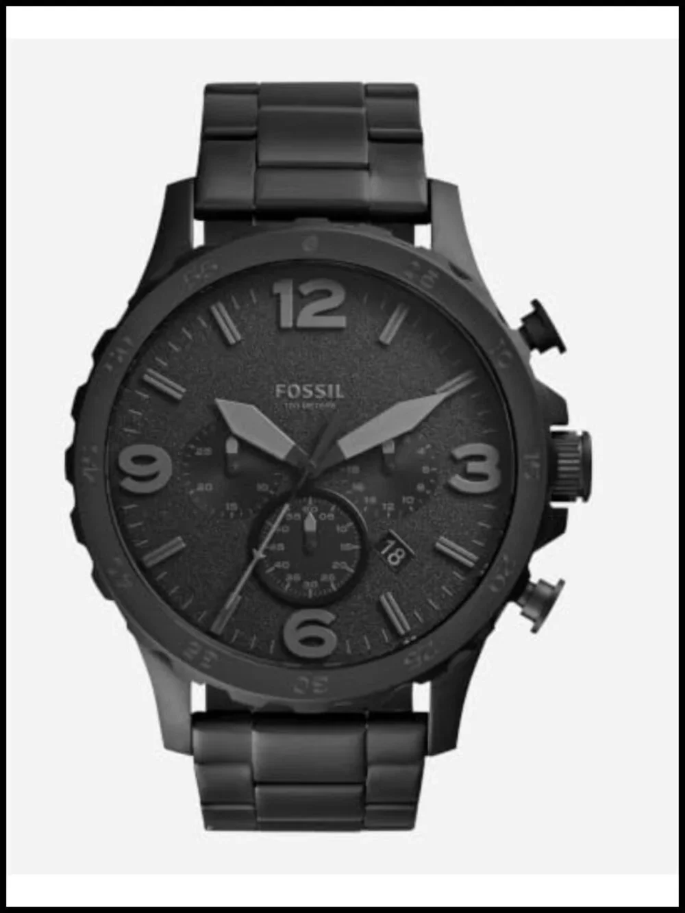 Fossil Nate Quartz Chronograph Watch, Stainless Steel Bracelet, Water